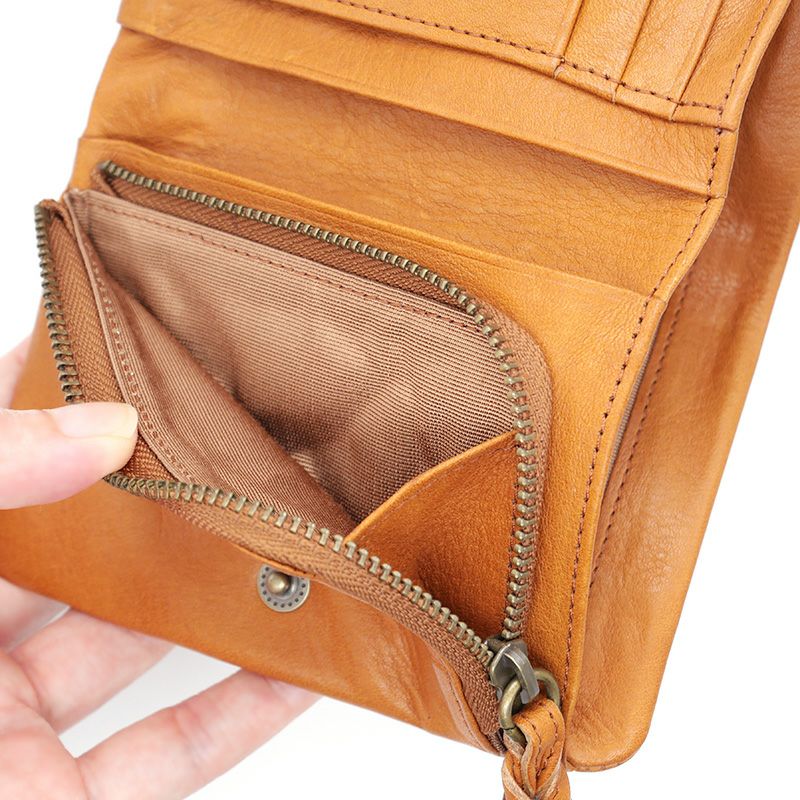 やわらかD折り財布 茶 | わちふぃーるどオンラインショップ
