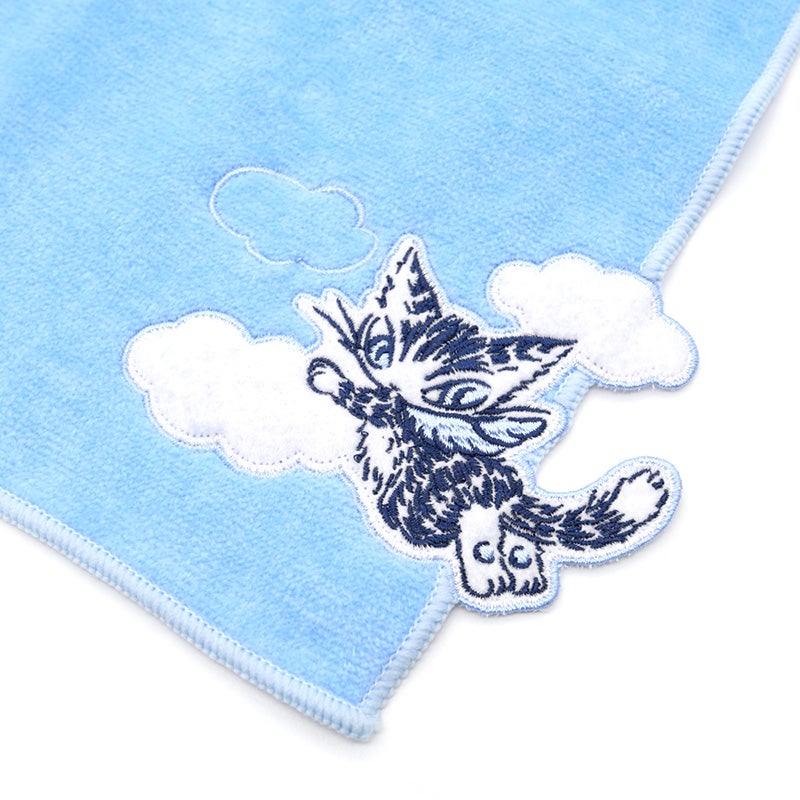 手刺繍入ちっちゃな タオルハンカチ【空を飛びたいうさこ2】 飛び出す刺繍タオルハンカチ A-BABY | わちふぃーるどオンラインショップ